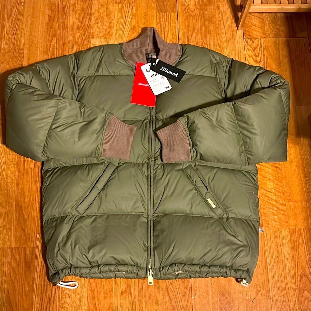 Brand New Jjjjound x Eddie Bauer Olive Puffer Coat with Tags